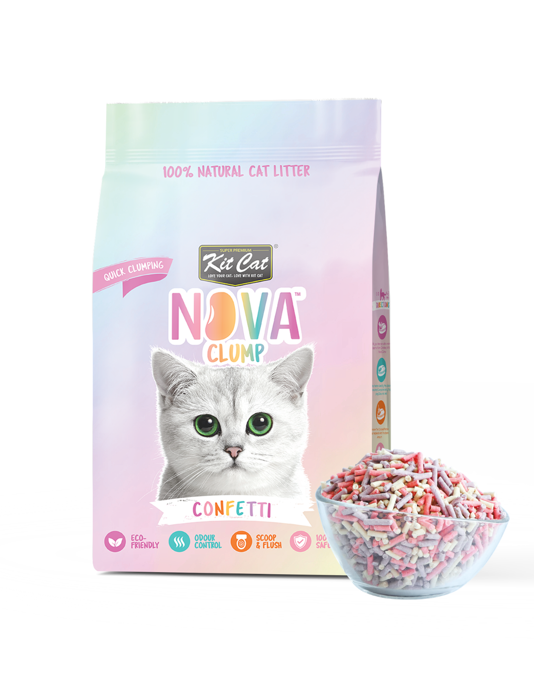 Eco SoyaClump Cat Litter Kit - Confetti 7 L Cat litter