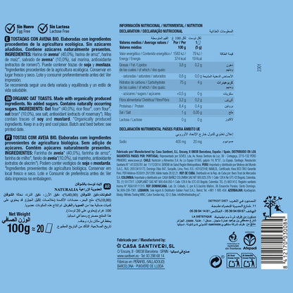 Santiveri Light and Crispy Oat Toast 100 g