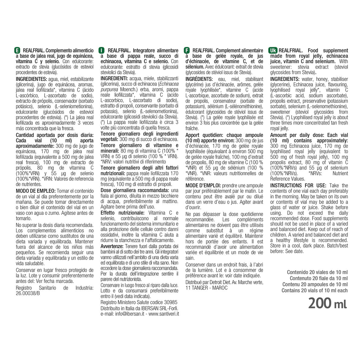 Realfrial Propolis + Echinacea Santiveri 20 vials
