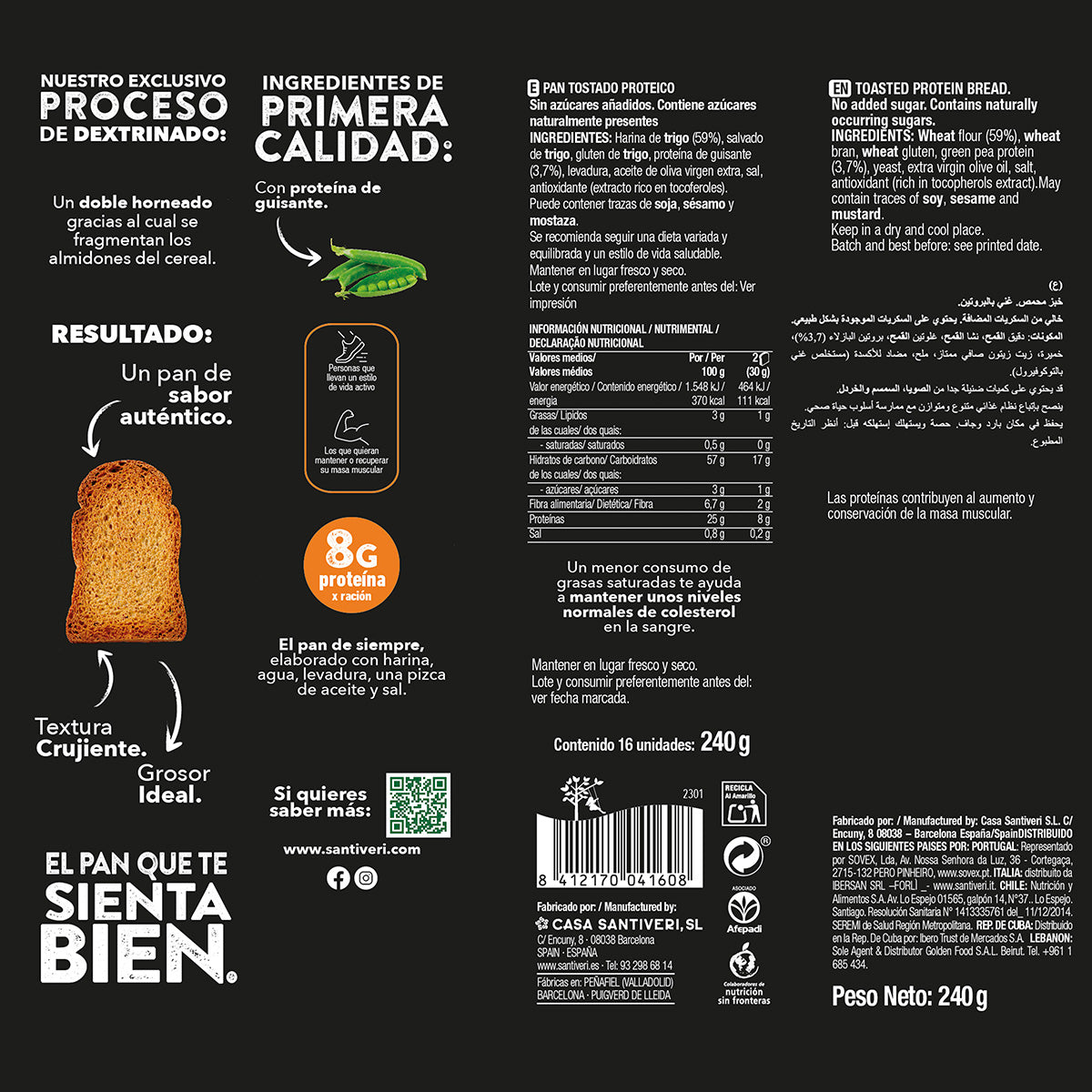 Protein Toast 25% Protein Santiveri 240g