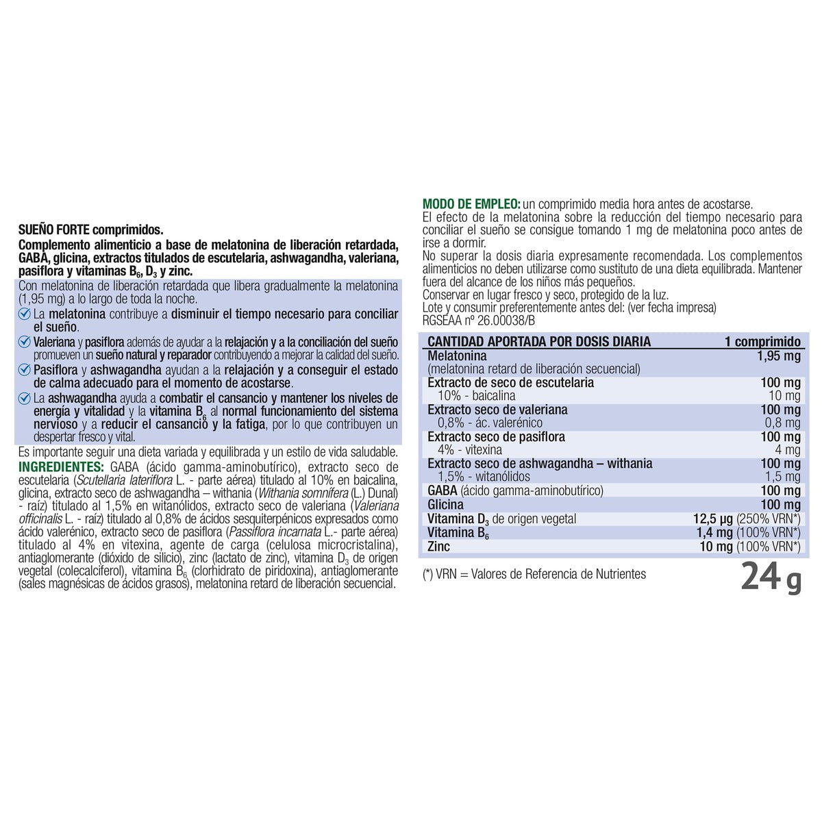 Sueño Forte Santiveri 30 tablets