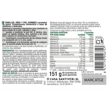 SantiverI chewable gummies for hair, nails and skin 60 gummies 162 g