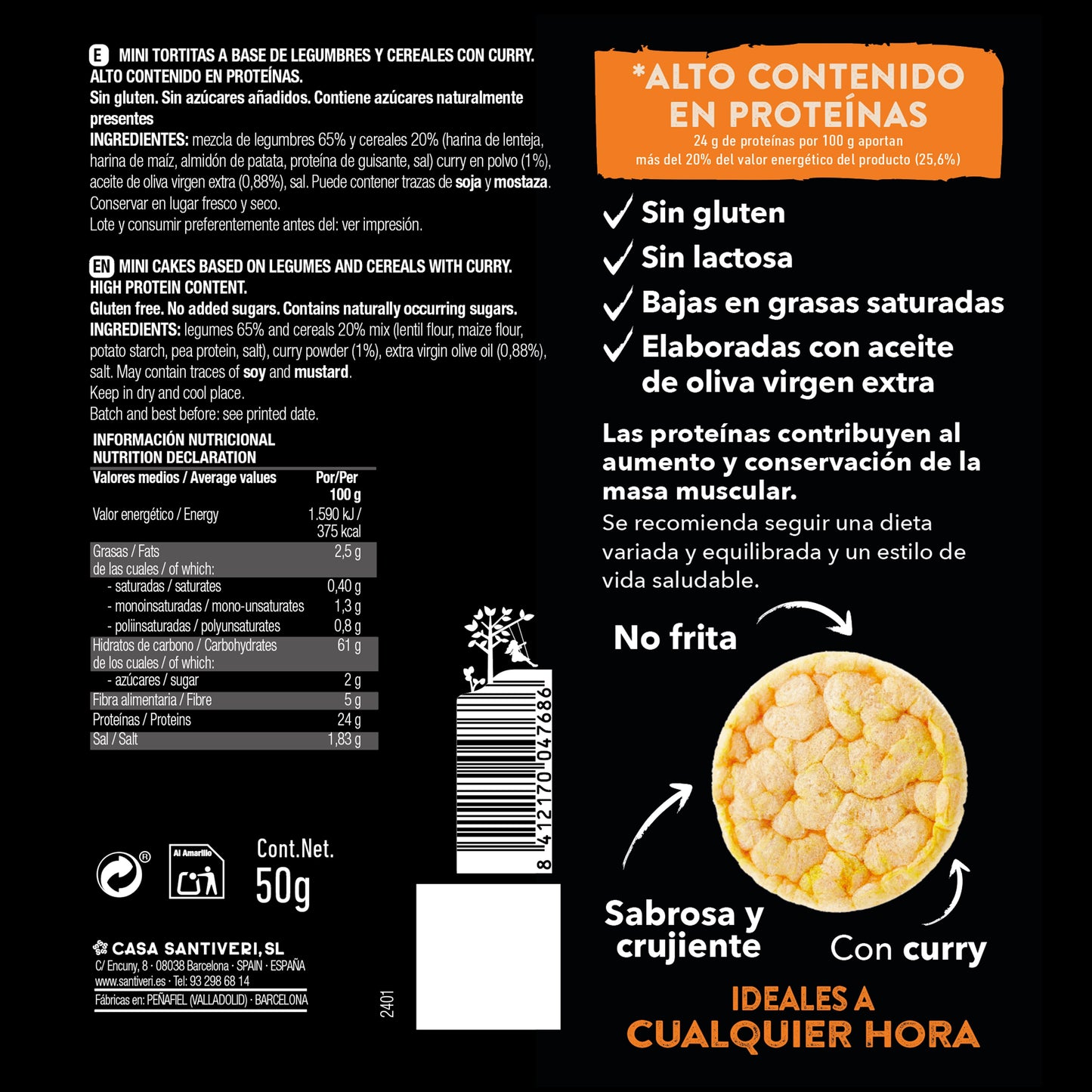 SANTIVERI Protein Curry Mini Pancakes 50 g