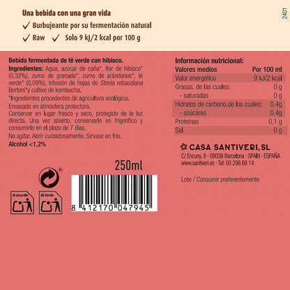 Santiveri Organic Hibiscus Kombucha 250 ml