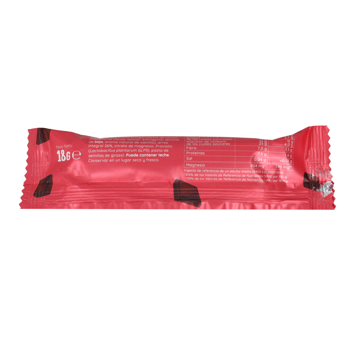 Gluten-free dark chocolate rice bar 18 g