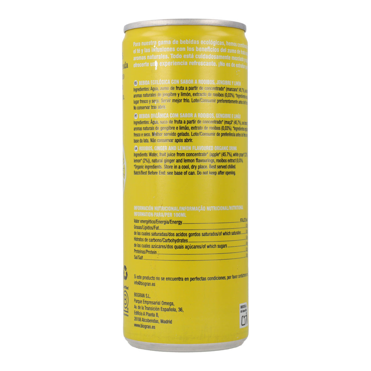 Cupper Ginger, Lemon and Rooibos Refreshment 250 ml