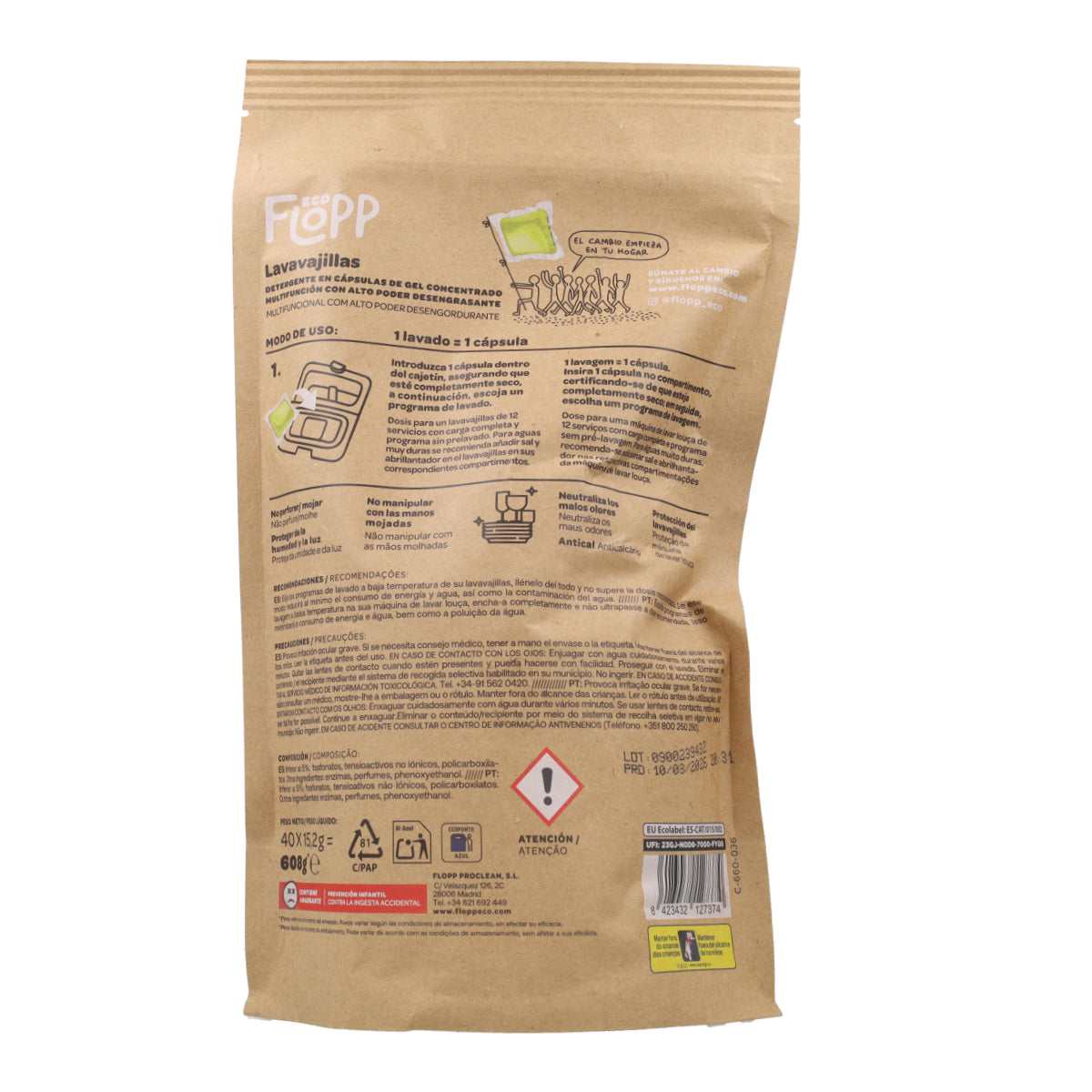 Flopp ECO Dishwasher Gel 40 capsules