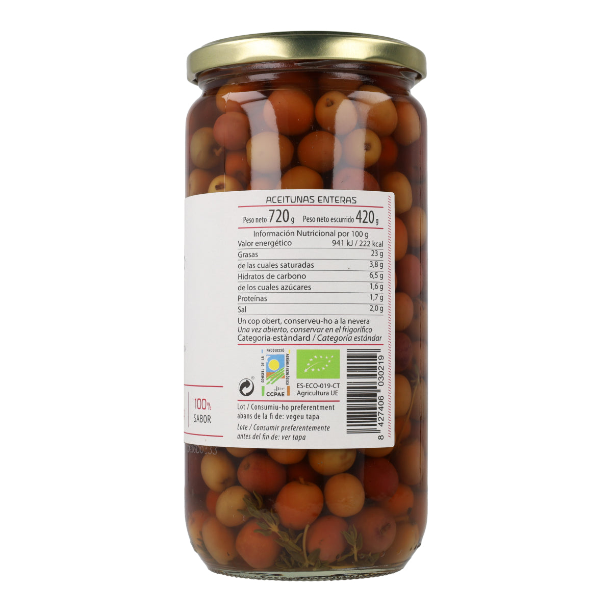 Cal Valls Organic Arbequina Olives 720 g