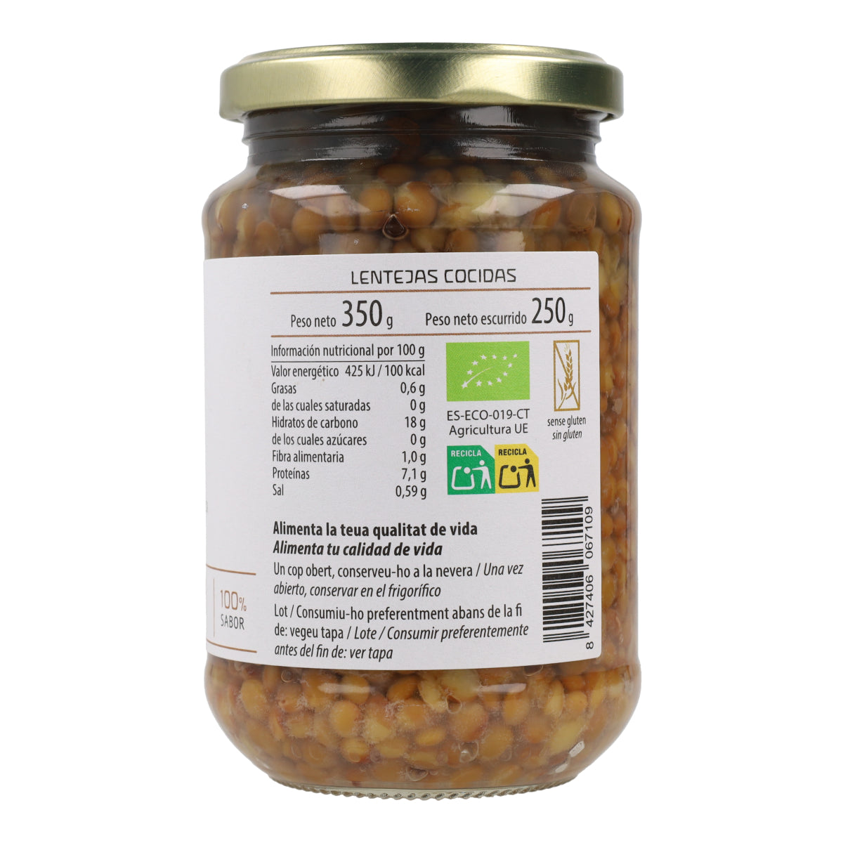 ECO Cal Valls Cooked Lentils 250 g