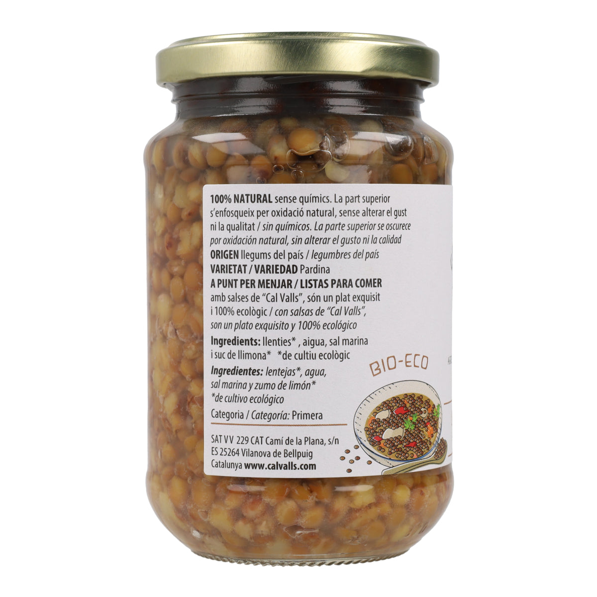 ECO Cal Valls Cooked Lentils 250 g