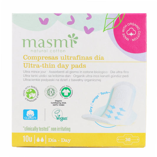 Masmi 100% Cotton Ultra Wing Sanitary Pads 10 Units