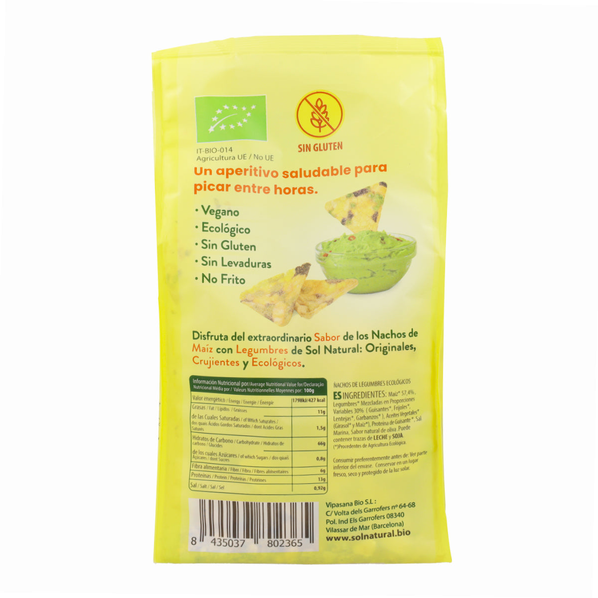 Sol Natural Organic Gluten-Free Legume Nachos 80 g
