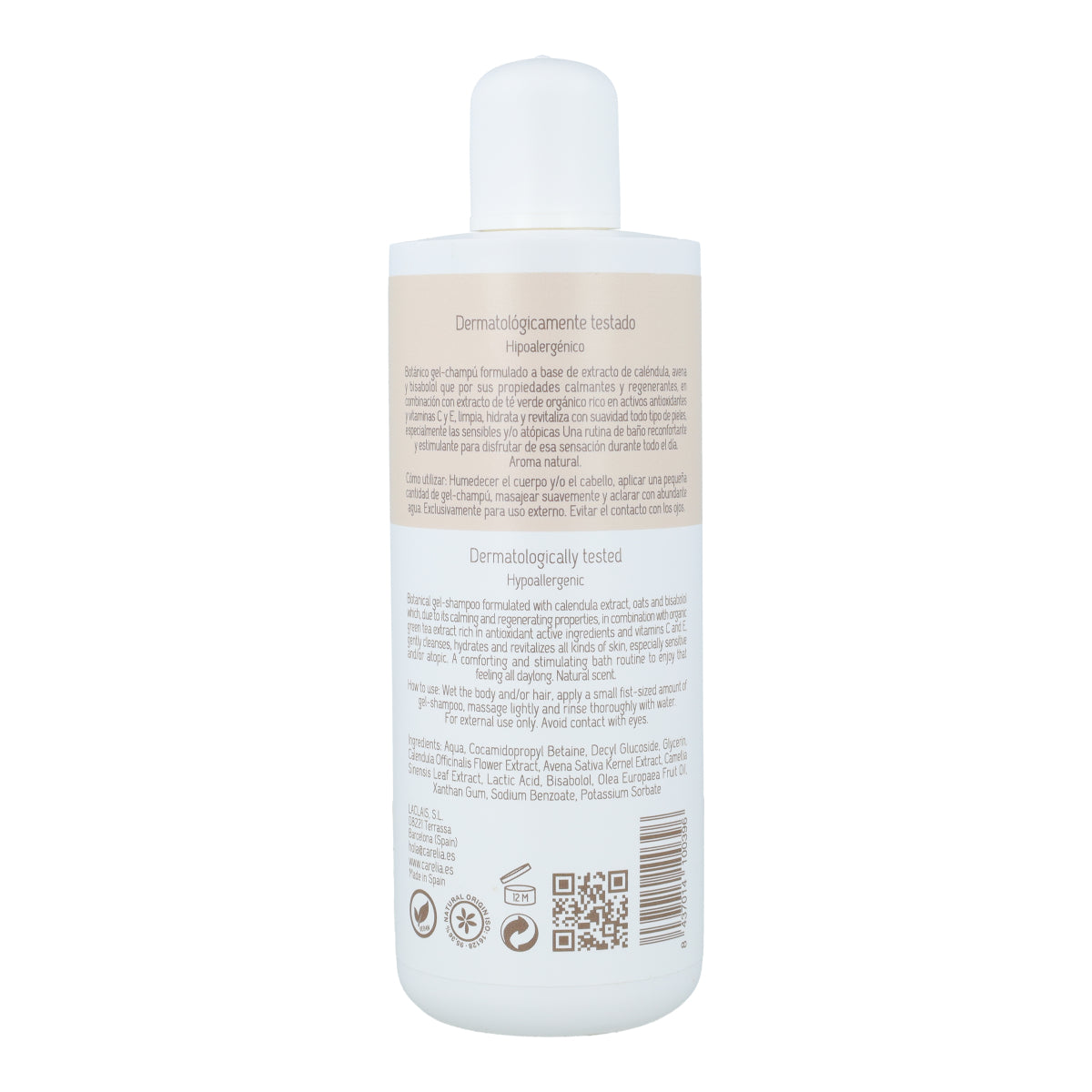 Gel & Champú de Té Verde, Caléndula y Bisabolol seguros durante el embarazo Carelia 500 ml