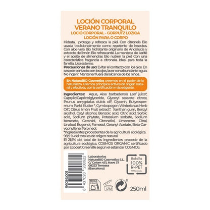 Tranquilo Summer Body Lotion 250 Citronella, NATURABIO, 250 ml