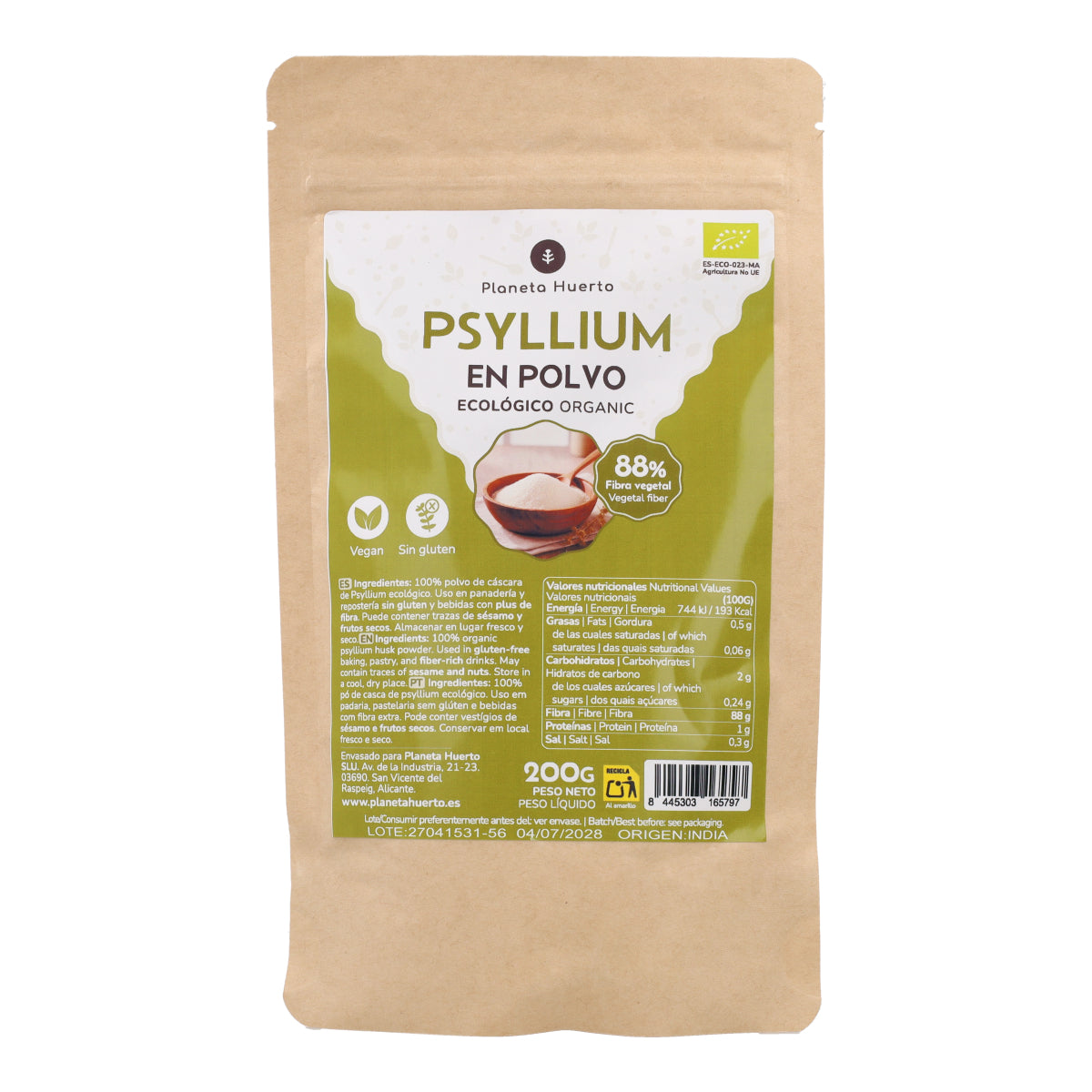 Psyllium powder Eco Planeta Huerto 200 g