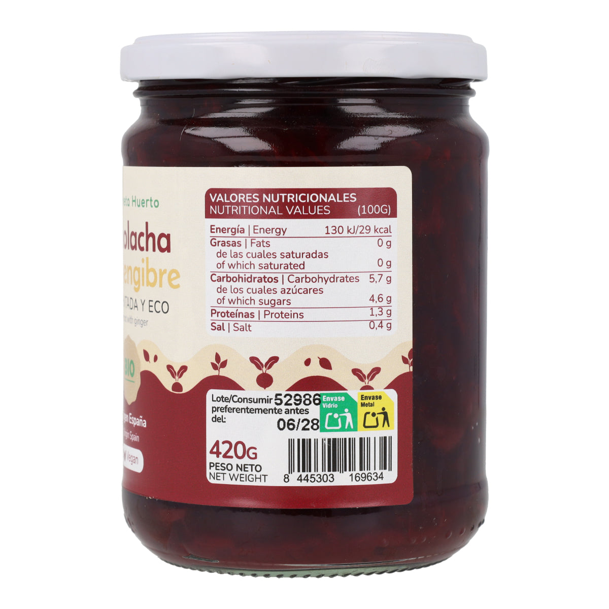 Fermented beetroot with ginger Eco Planeta Huerto 420 g