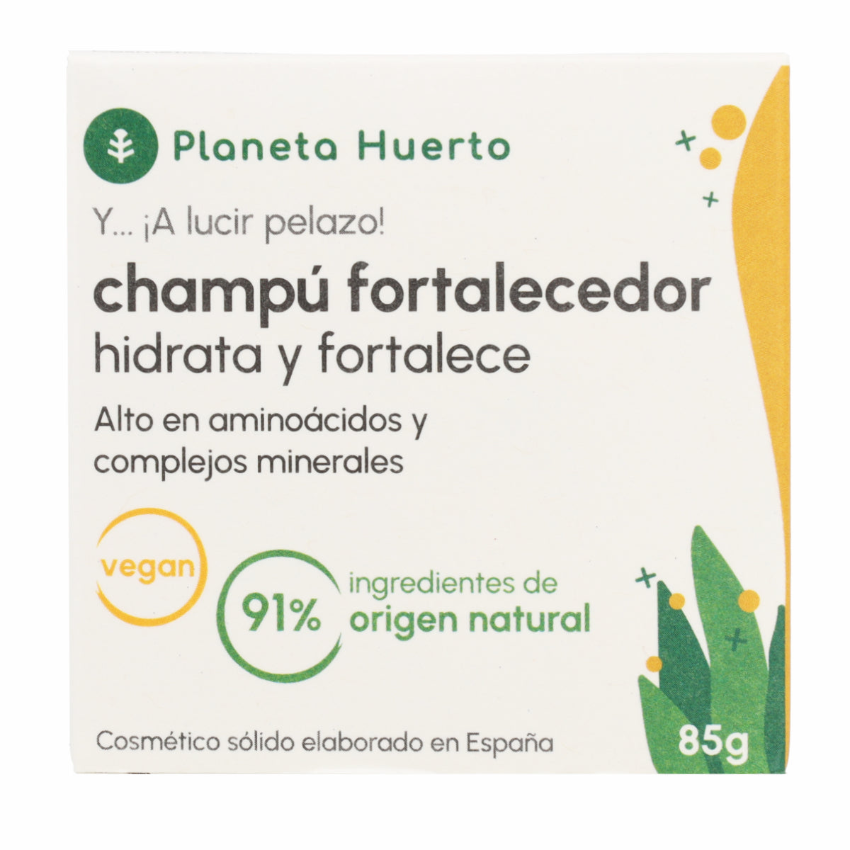 Solid Strengthening Shampoo with Amino Acids Planeta Huerto 85 g