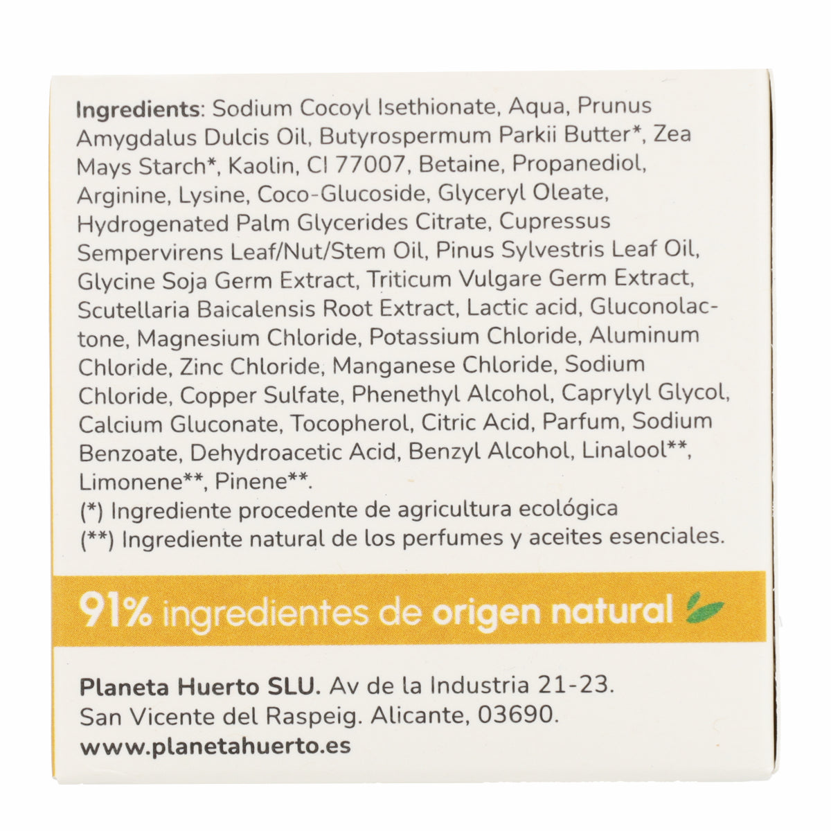 Solid Strengthening Shampoo with Amino Acids Planeta Huerto 85 g