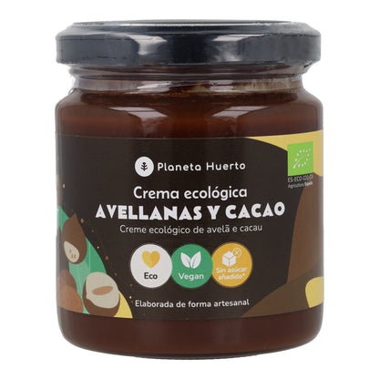 Hazelnut and cocoa cream with no added sugars ECO Planeta Huerto 230 g
