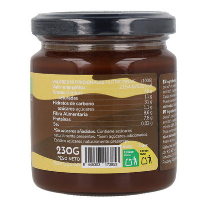 Hazelnut and cocoa cream with no added sugars ECO Planeta Huerto 230 g