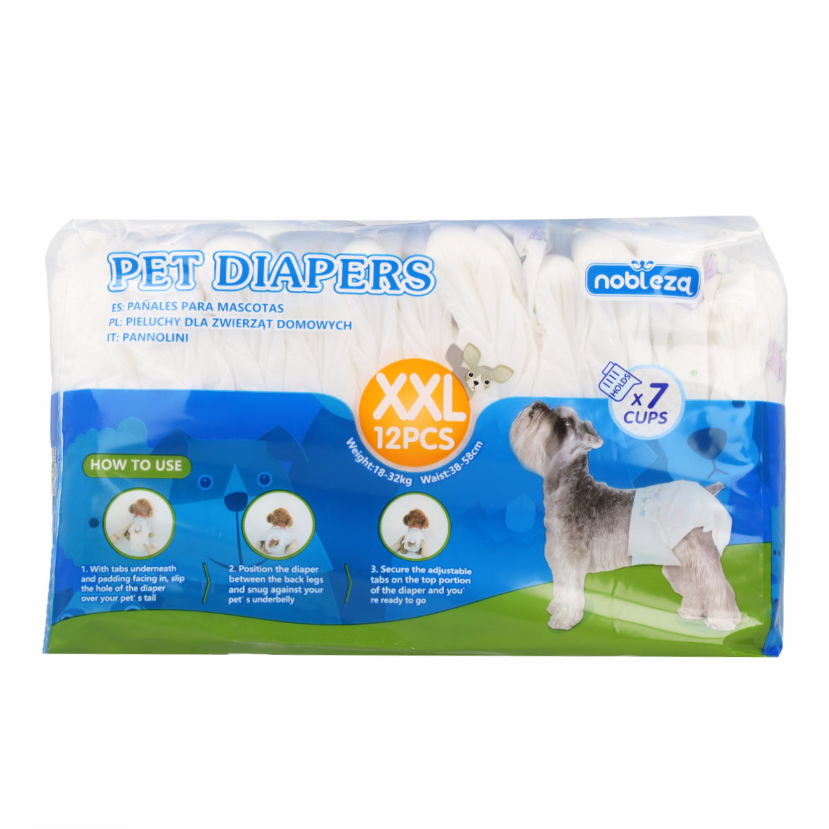 Nobleza XXL Female Dog Nappies 12 pcs