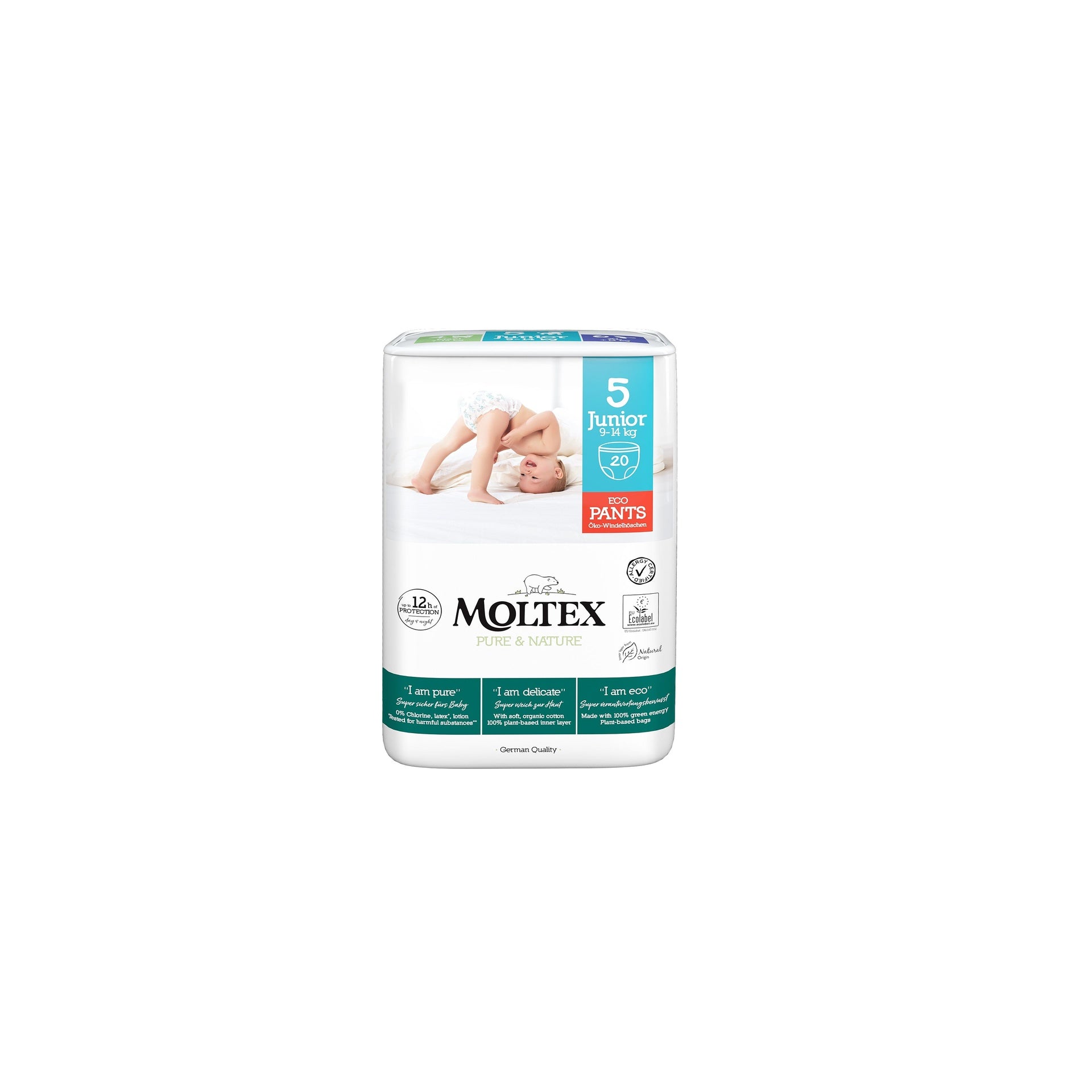 Pants Moltex Pure & Nature T5 (9-14 kg), 20 Uds
