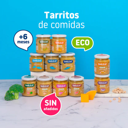 Pack 12x Tarrito BIO verduras y merluza +6 meses Smileat 230g