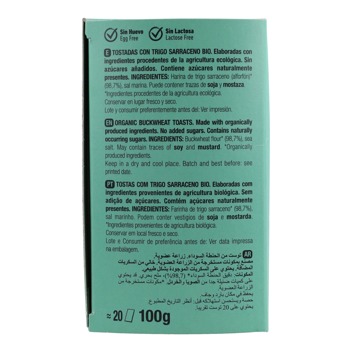 Light and Crispy Organic Buckwheat Toast Santiveri 100 g