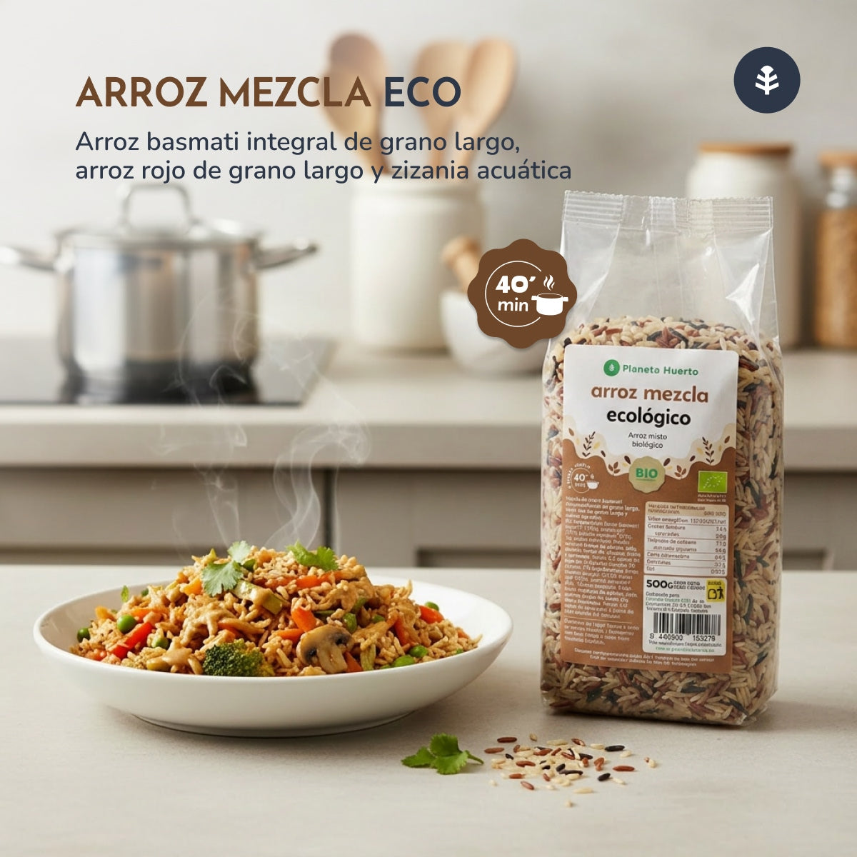 Mixed basmati rice int, red, wild ECO Planeta Huerto 500 g