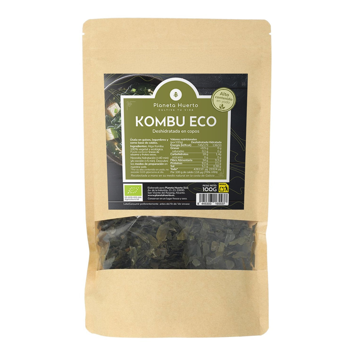 Kombu seaweed flakes ECO Planeta Huerto 100 g