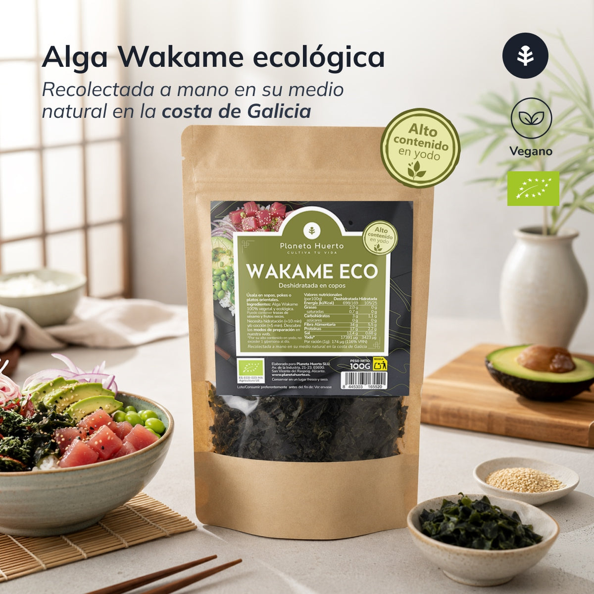 Wakame seaweed flakes ECO Planeta Huerto 100 g