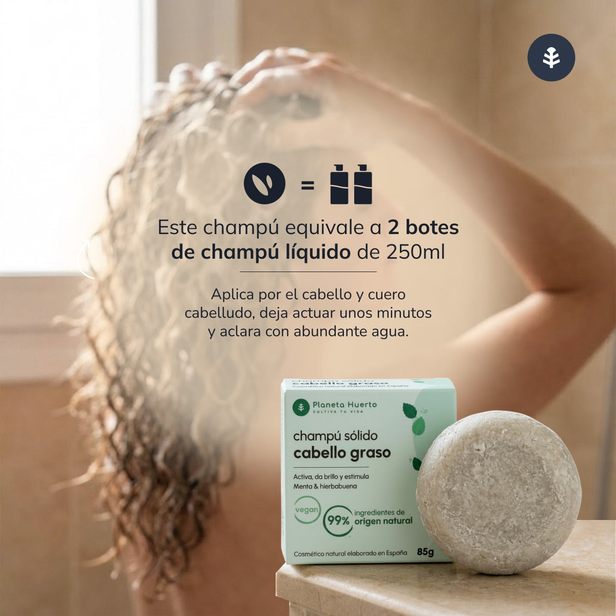 Planeta Huerto Mint Anti-grease solid shampoo 85 g