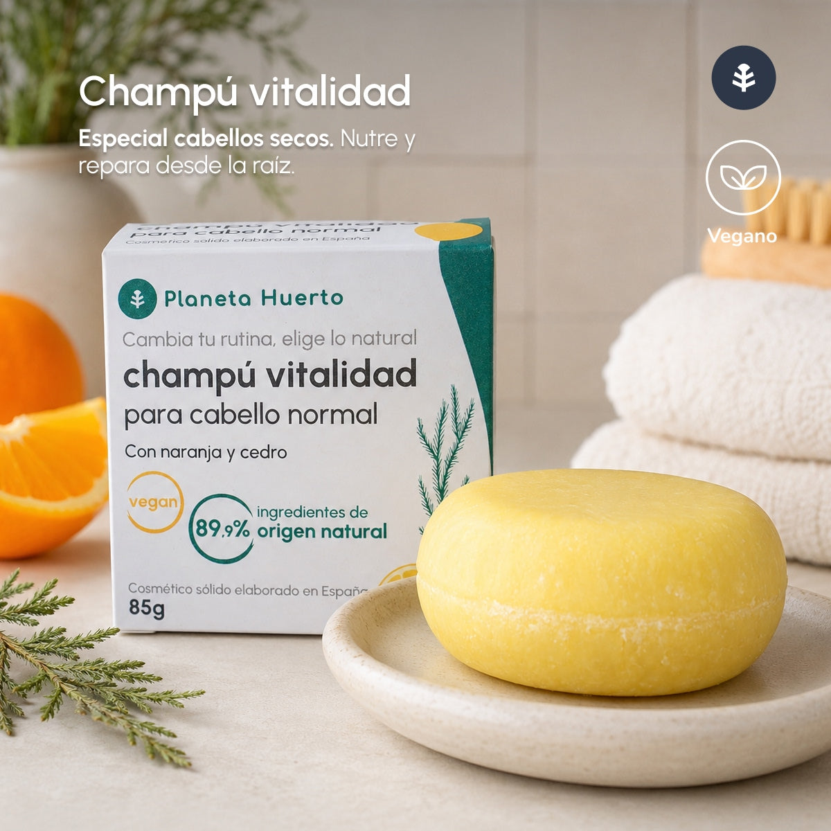 Planeta Huerto Orange and Cedar Shampoo for normal hair 85 g