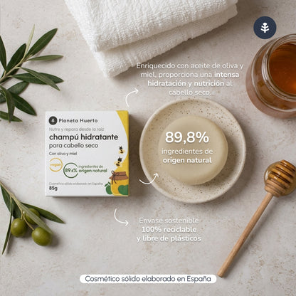 Planeta Huerto Olive & Honey Moisturising Solid Shampoo 85 gr