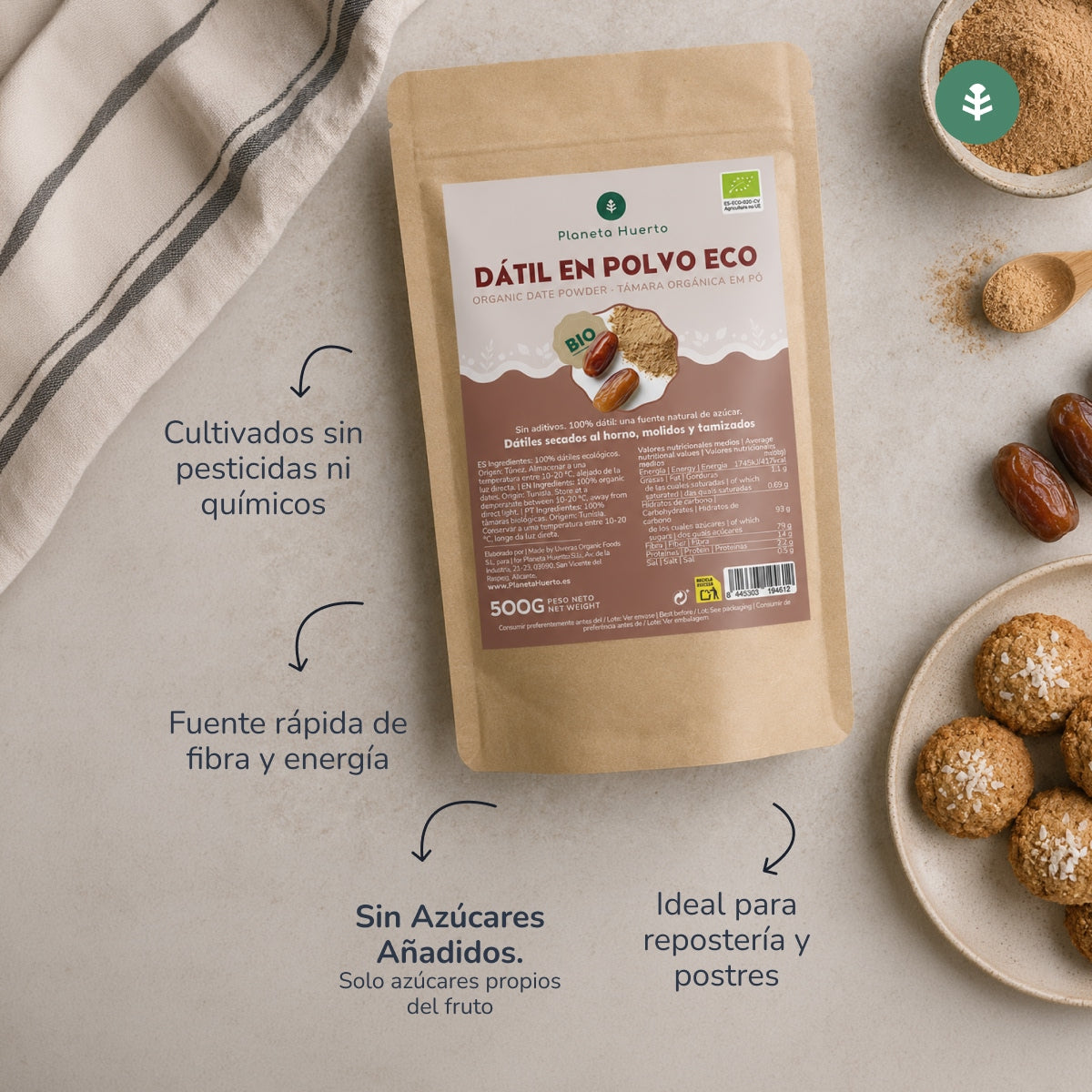 Planeta Huerto date powder, 500 g