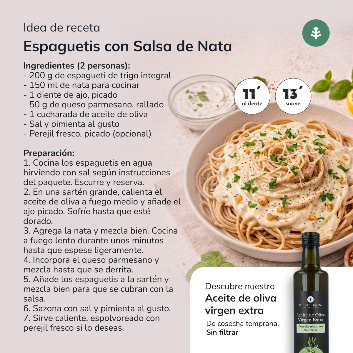 Whole wheat spaghetti ECO Planeta Huerto 500gr