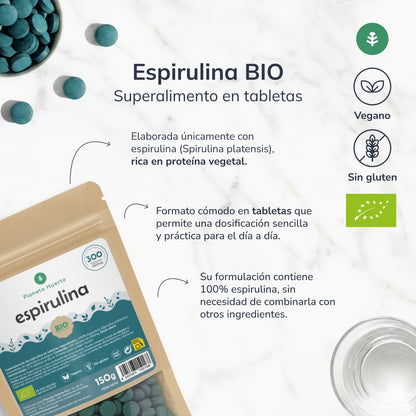 Organic Spirulina 500mg Planet Orchard 300 tablets