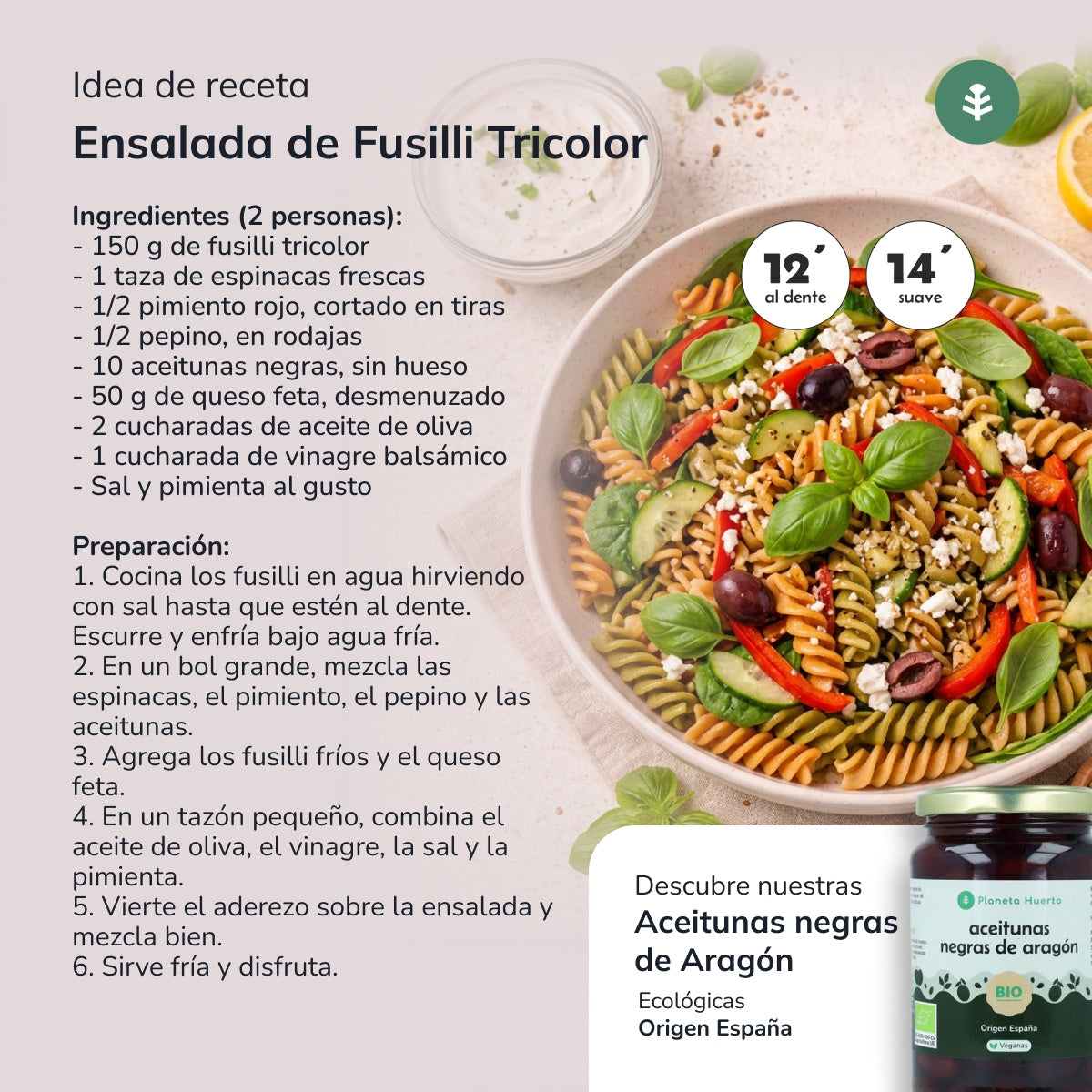 Planeta Huerto ECO Tricolour Fusilli 5 kg