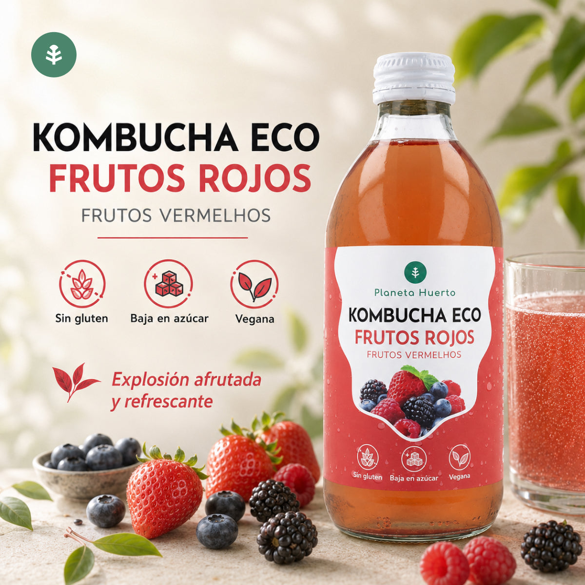 Kombucha ECO Red Fruits Planet Orchard 330 ml