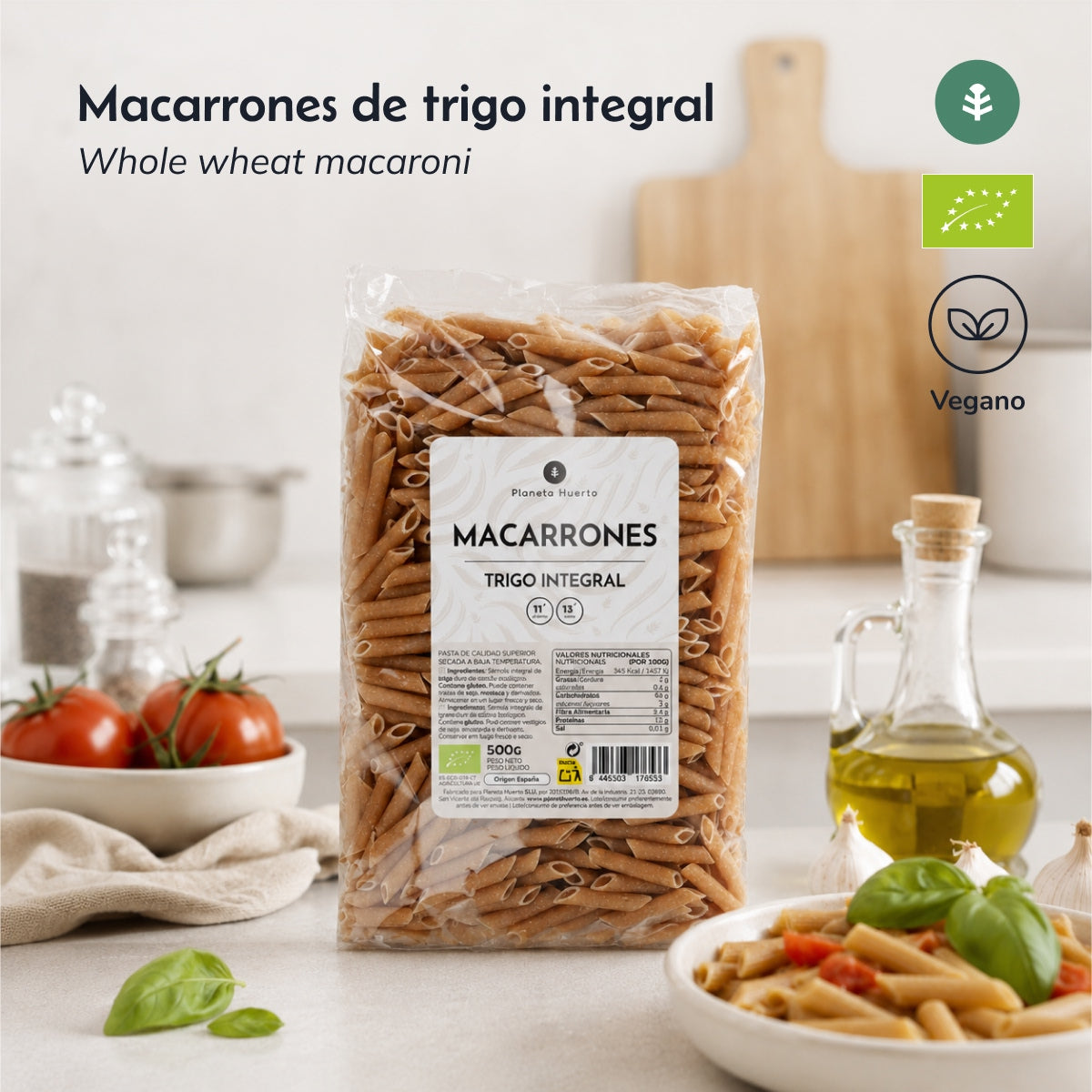 Wholemeal macaroni ECO Planeta Huerto 5 kg
