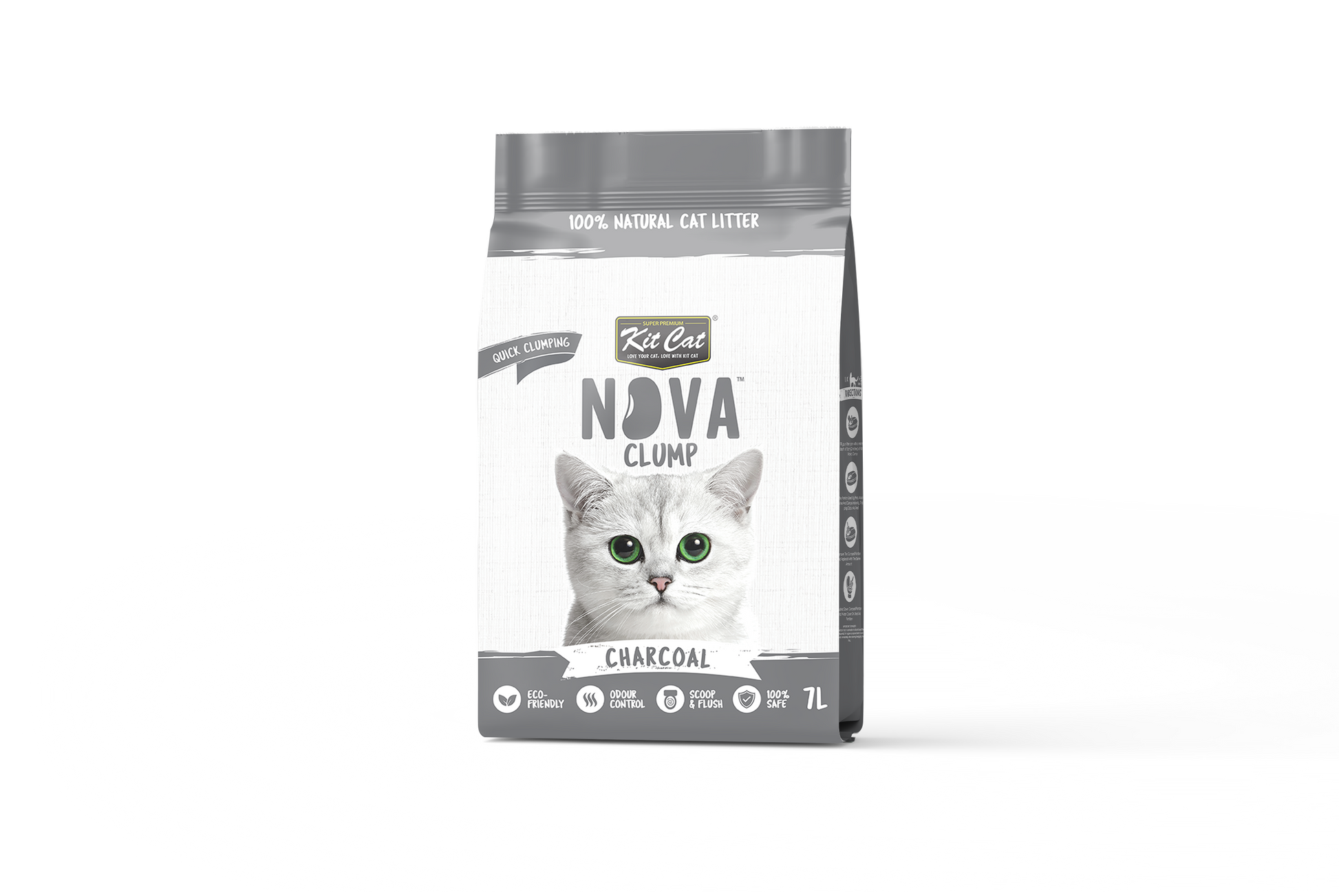 Eco SoyaClump Cat Litter Kit - Charcoal 7 L Cat litter
