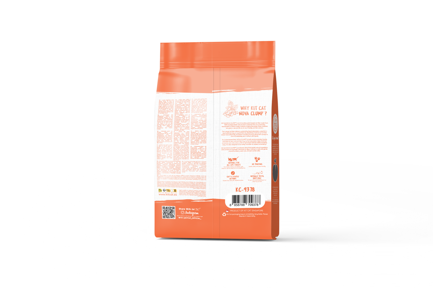 Kit Cat Eco SoyaClump Cat Litter - Peach 7 L Cat litter