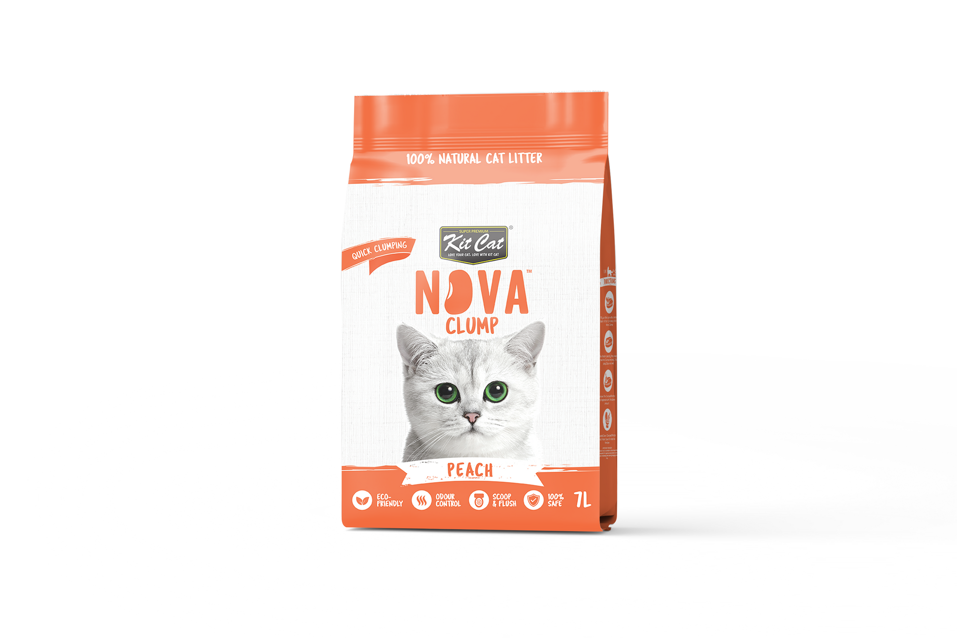 Kit Cat Eco SoyaClump Cat Litter - Peach 7 L Cat litter
