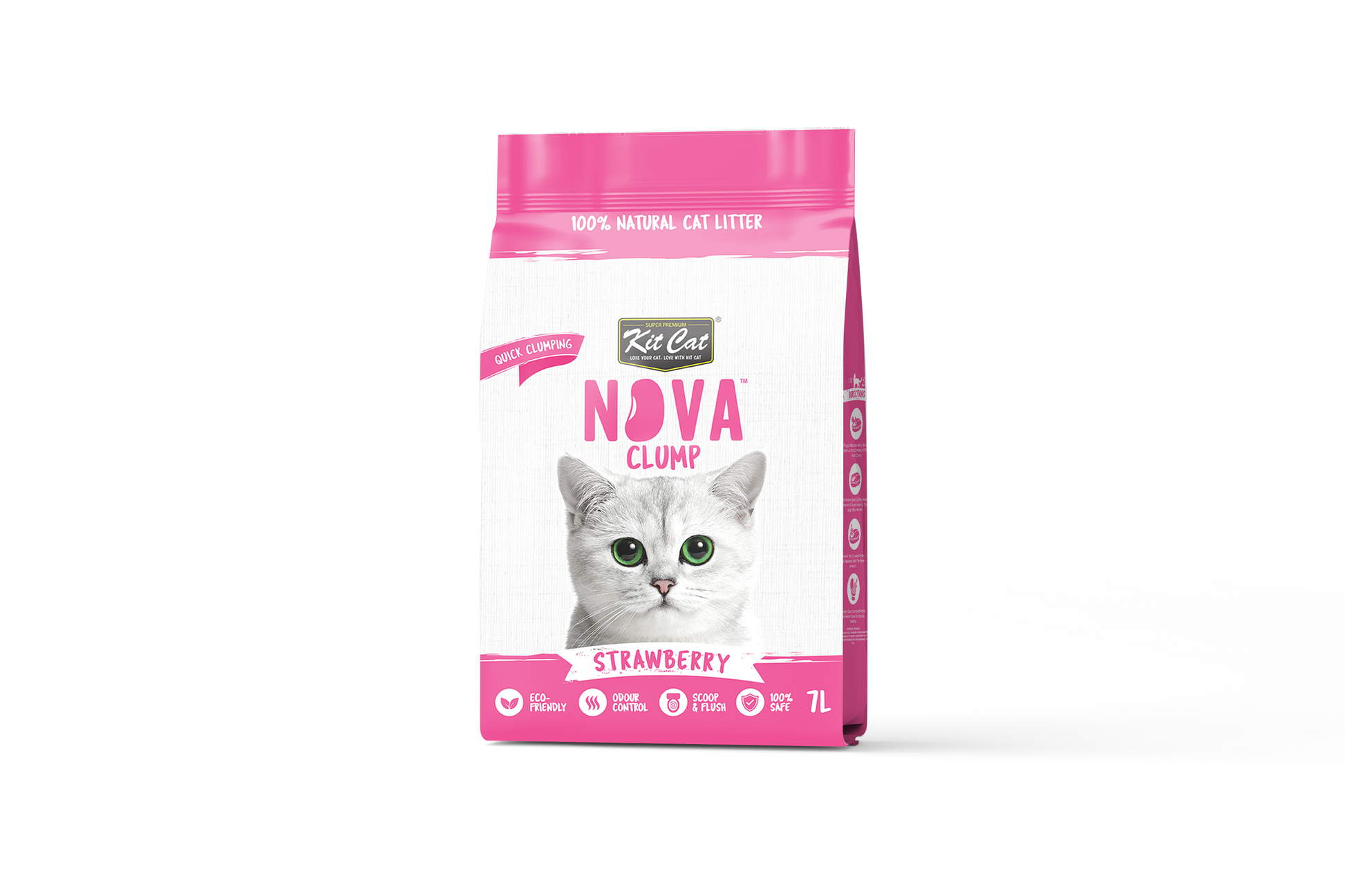 Cat Litter Kit Eco SoyaClump - Strawberry 7 L Cat Litter