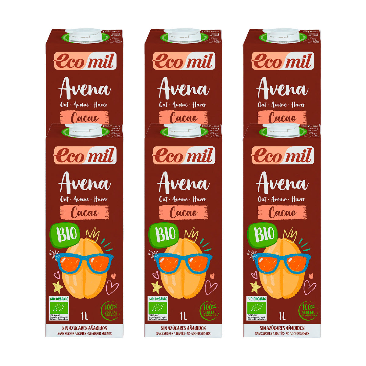 Pack of 6 x NaturGreen Chocolate Oat Drink 1 L