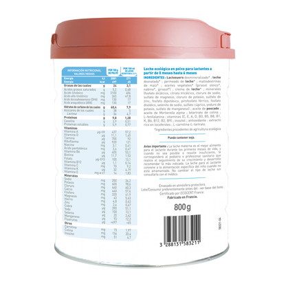 Primea 1 Organic Baby Milk (0 to 6 months) Babybio 800 g