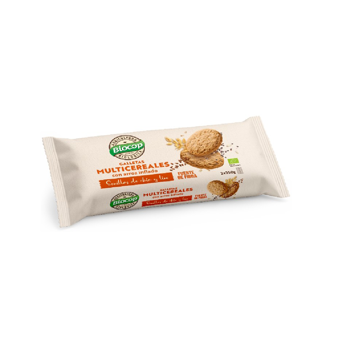 Biocop Organic Multigrain Biscuits with Puffed Rice, 2 packs, 500 g