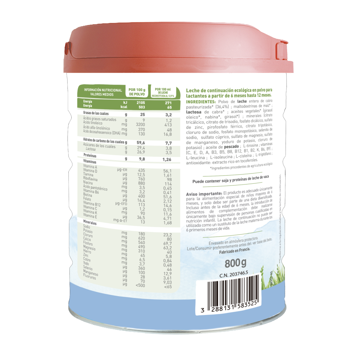 Caprea 2 Goat's Milk (babies aged 6 to 12 months) Organic Babybio 800 g