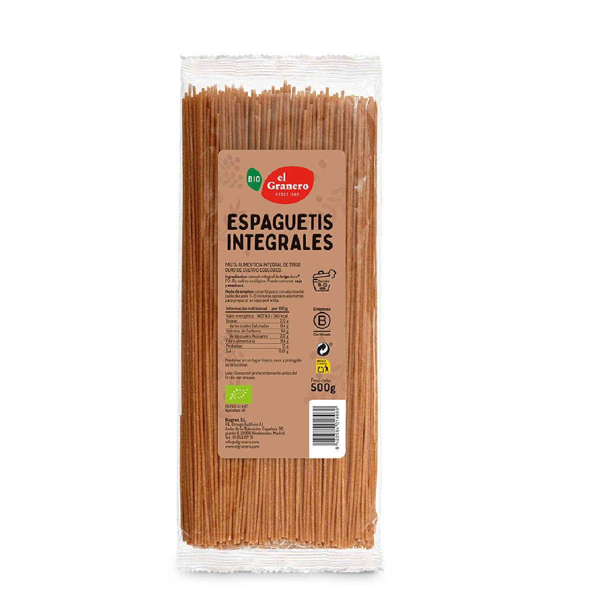 El Granero Wholemeal Spaghetti 500 g