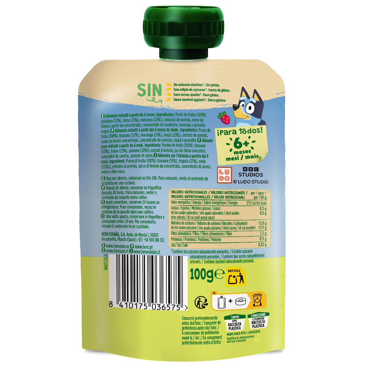 Hero Banana Strawberry Apple Yoghurt Bowl 100g